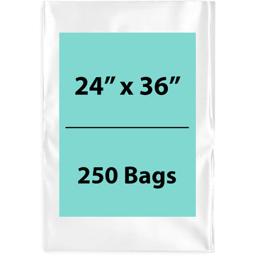 Clear Poly Bags 3 Mil Size: 24 inch (width) X 36 inch (Height) Pack of 250 Bags